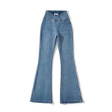 Women Jeans Retro Stretch Flared Pants