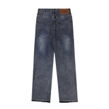 Men Jeans Frayed Retro Loose All-Match