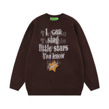 Women Sweater Contrast Color Loose Knitted Sweater