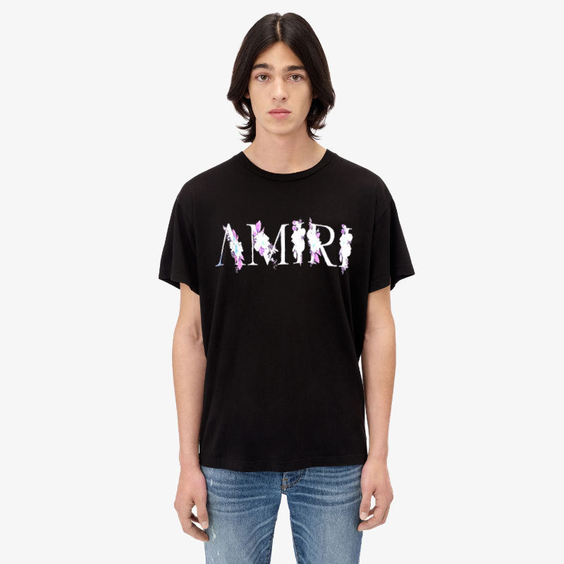 Amiri T Shirt Short Sleeve T-shirt Printed Casual Hip Hop T-shirt for Men and Women