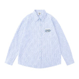 Men Long Sleeved T Shirt Pinstripe Long Sleeve Shirt Men Spring and Autumn Patchwork Shirt Loose Casual