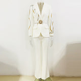 Women Haute Couture Co-Ords Socialite Temperament Diamond-Embedded Two-Piece Set