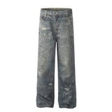 Unisex Pants Old Casual Wide Leg Jeans