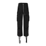 Cargo Pants Retro Solid Color Tooling Leisure Tappered