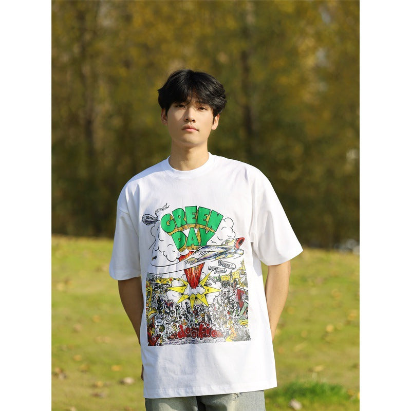 Green Day T Shirt Rock Loose Vintage