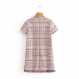 Women Dresses Plaid Burr Dress