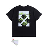 Ow T Shirts Graffiti Arrow Print Men and Women Short Sleeve