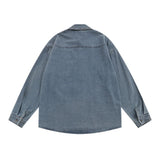Men Long Sleeved T Shirt Stitching Contrast Color Shirt Coat Punk Flower Embroidery Shirt