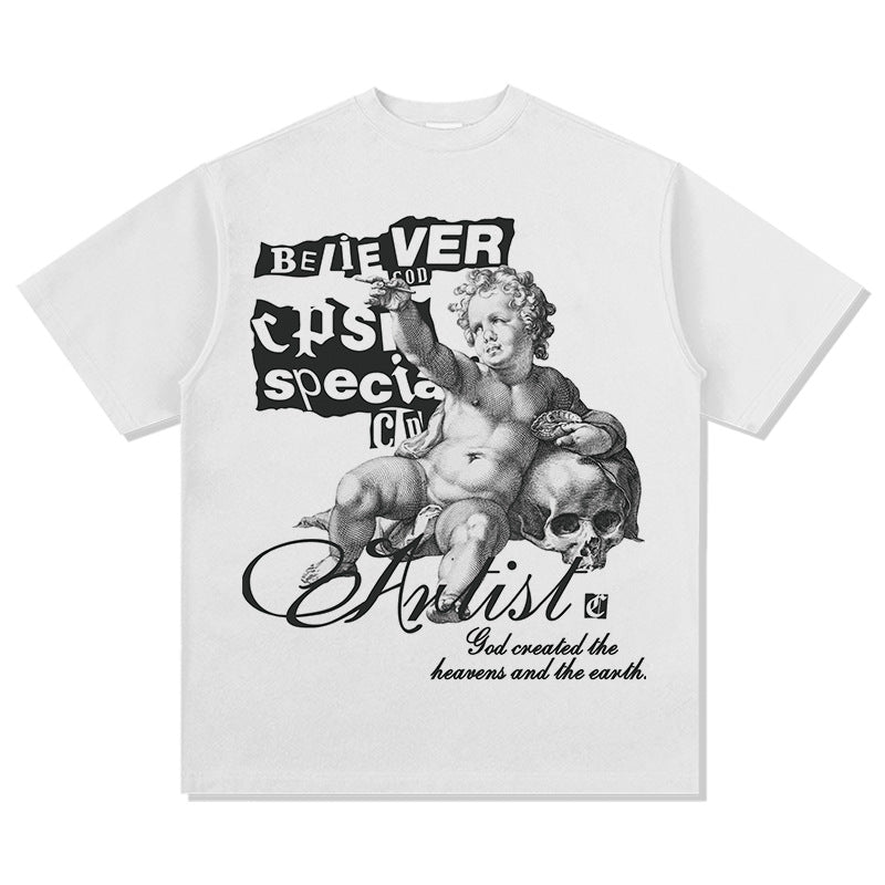 Unisex T Shirt Summer Print Short Sleeve