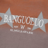 Men Sweater Inkjet Five-Pointed Star Paste Cloth Embroidery Knitwear