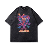 Men T-Shirt Retro Cartoon Loose Leisure All-Matching