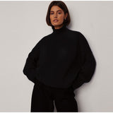 Women Work Business Casual Sweats Loose Casual Sweater Turtleneck Sweater