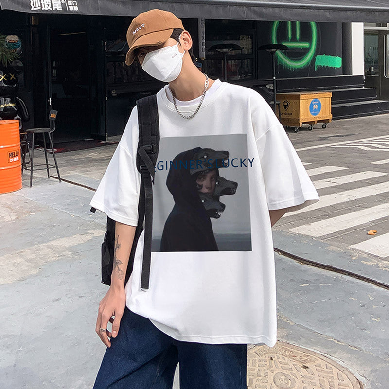 Men T Shirt Summer Loose plus Size Hiphop