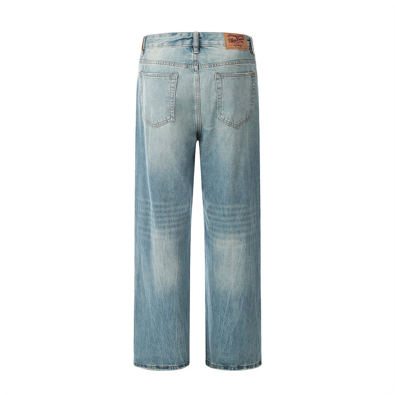 Men Jeans Ripped Retro Loose