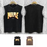 Purple Brand Distressed Tank T Shirts Distressed Sleeveless T-shirt Vest