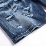 DSQ2 Short Jeans Ripped Patch Slim-fit Stretch Denim Shorts