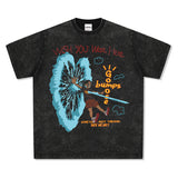 Unisex T Shirt Hip Hop Cartoon Print Short Sleeve