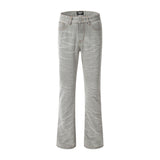Men Jeans Distressed Bell-Bottom Pants Loose Retro All-Matching