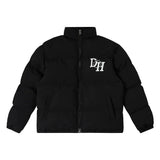 Men Cotton Mixed Jacket Coat Letter Printed Cotton-Padded Jacket Male Loose Casual Warm Cotton Coat