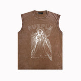Purple Brand Distressed Tank T Shirts Distressed Sleeveless T-shirt Vest