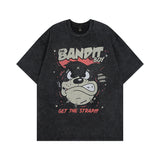Men T-Shirt Vintage Neckline Short Sleeve Tee