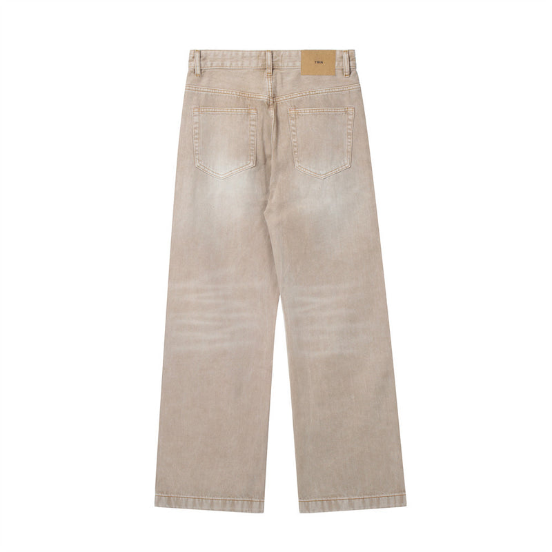 Men Jeans Distressed Loose Casual Mopping Pants Ins Trousers