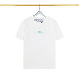 Off White T Shirts OW Color Matching Arrow Pattern Crew Neck Pullover Short Sleeves