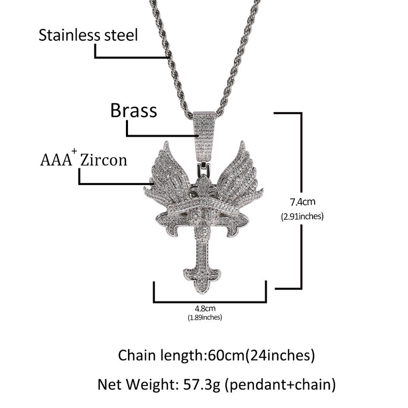 Jewelry Cross Necklace Angel Wings Couple Necklace Angel Pieces Egypt Pieces Jesus Pieces St. Valentine's