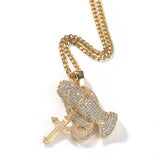 Jewelry INS Tide Brand Full Diamond Cross Pendant Necklace Hip Hop Crosses Spectrum St. Valentine's