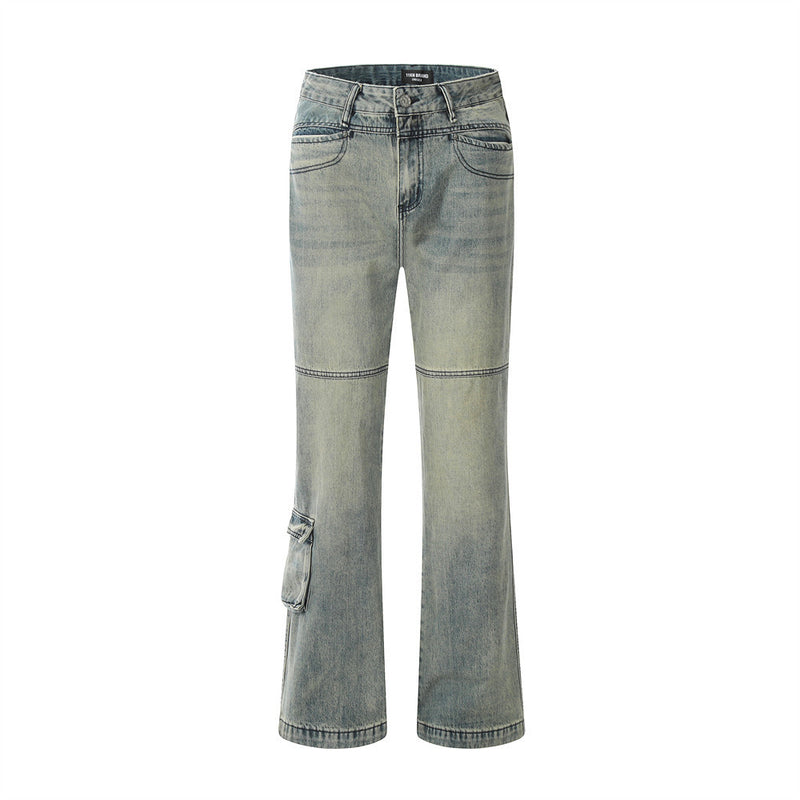 Men Jeans yellow-fledged trousers