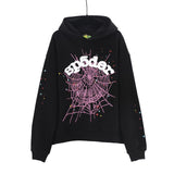 Sp5der Hoodie & Sweatpants 2 Piece Set Spider Web Three-Dimensional Foaming