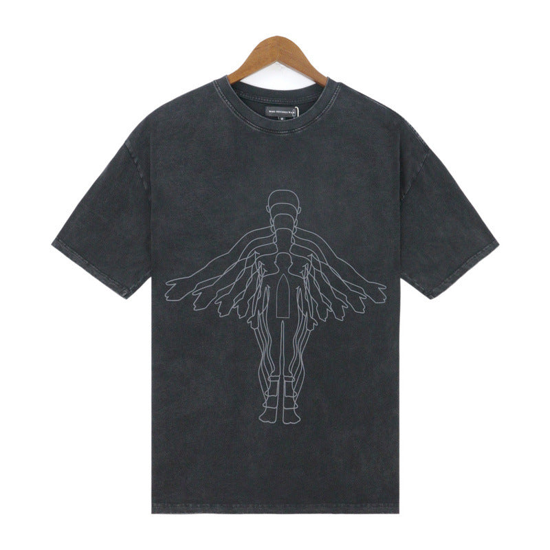 Who Decided War T Shirts Who Decided War Washing Water Old Alphabet Printed Short Sleeves