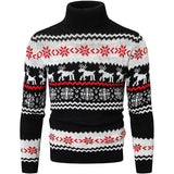 Ugly Christmas Sweater Turtleneck Sweater Autumn and Winter Elk Pattern Sweater