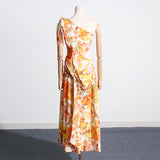 Bohemian Dress Holiday Floral Print Zipper Dress