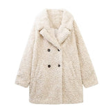 Women Cotton Coat Imitation Lamb Wool Loose plus Size