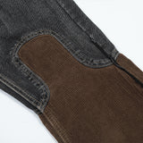 Men Jeans Corduroy Stitching Bell-Bottom Pants