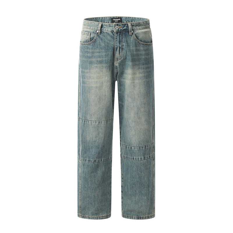 Men Jeans Loose Retro Stitching Loose