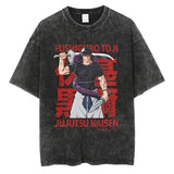 Men Vintage T-shirt Harajuku Anime Graphic Print T-Shirt