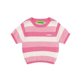 Men T-Shirt Retro Rainbow Stripes Slim Fit All-Match Women