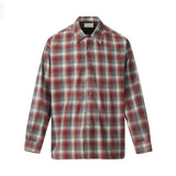 Unisex Shirts BIGTHING Margiela Style Vintage Rust Red Checkered Jacket