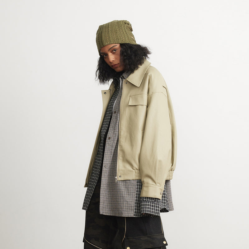 Unisex Pu Jacket PU Leather Jacket Loose Hot Girl