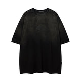 Men T-Shirt Retro Gradient Color Distressed Oversize