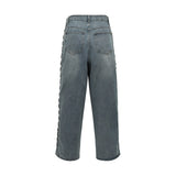 Men Jeans Loose Side Woven Stitching