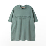 Fog Essentials T Shirts Spring/Summer FOG Duplex Embossed Letter Crew Neck Short Sleeves