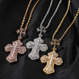 Jewelry ins Wind Cross Hip Hop Necklace Men's and Women's Copper with Zircon Egypt Pieces Crosses St. Valentine's Spectrum