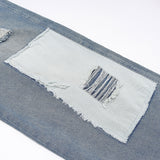 Men Jeans Hole & Patch Personality Stitching Loose