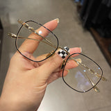 CHH Chrome Hearts Glasses Pure Titanium Ultra-light Square Gold Silk Edge Big Face Myopia Glasses Frame