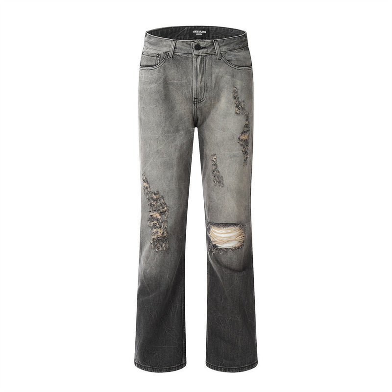 Men Jeans Loose Hole Worn out