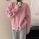 Women Knitted Cardigan Loose Temperament Thickened Sweater