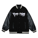 Men Cotton Mixed Jacket Coat Embroidered Letter Baseball Uniform Jacket Men Loose Stitching Jacket